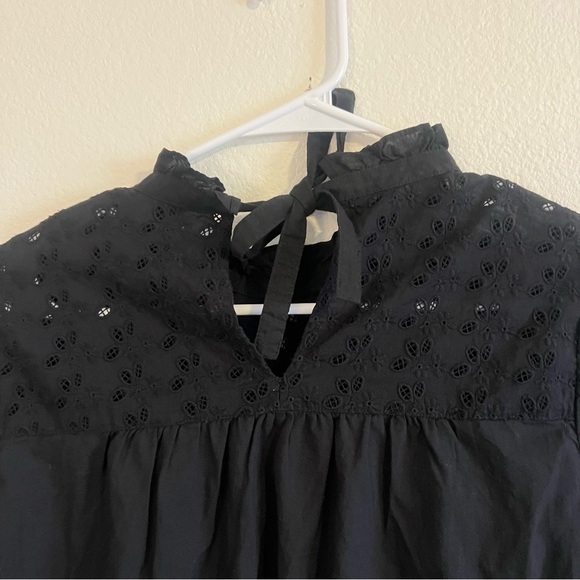 Madewell Pieced Eyelet Mockneck Ruffle Top - Picture 8 of 10